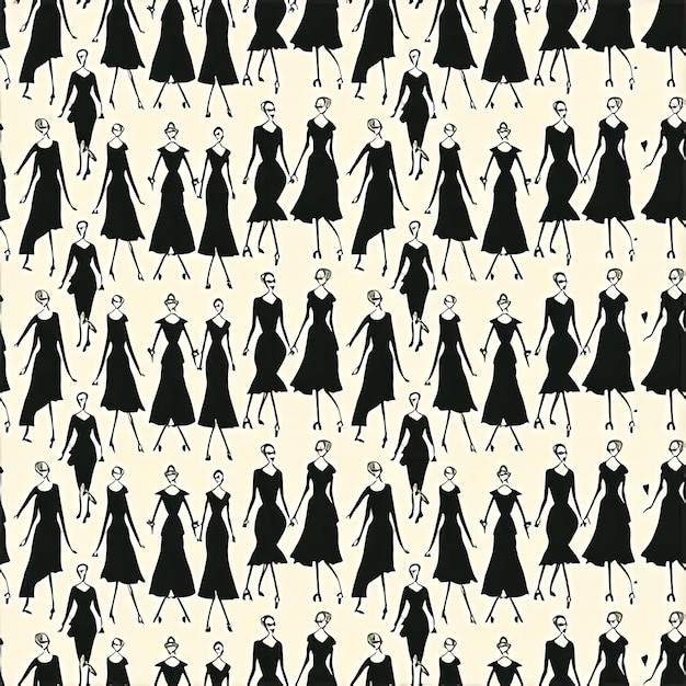 A pattern of black and white dresses captured beautifully