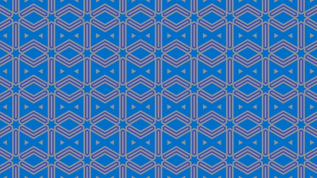 the pattern of the blue and white geometrical figures on a blue background.