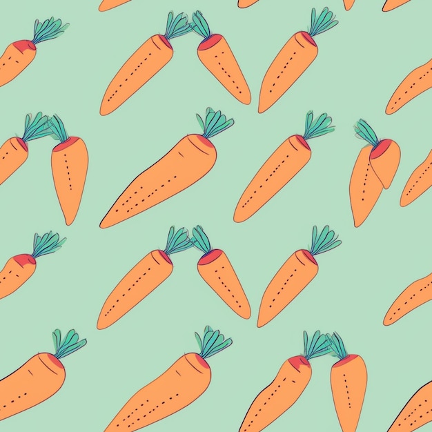 A pattern of carrots on a blue background.