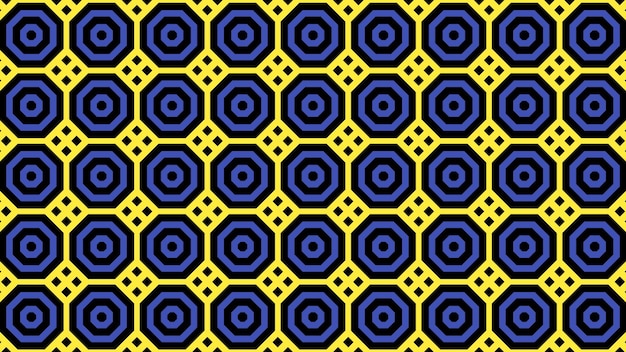 The pattern of the circles on a yellow background