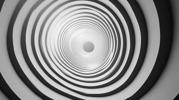 Photo a pattern of concentric circles and radiating lines that create a dynamic sense of movement and depth all in black and white