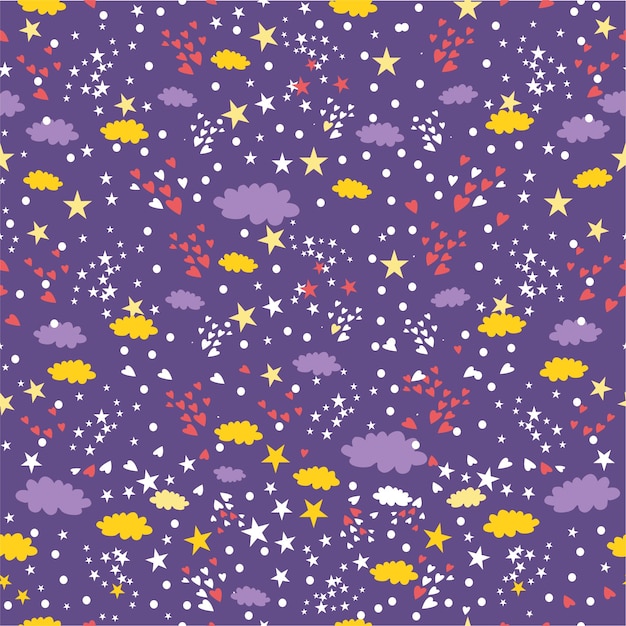 pattern cute clouds stars