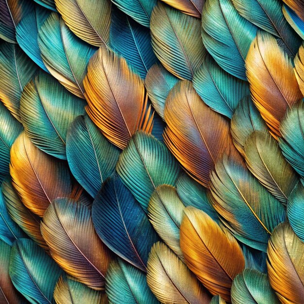 Photo pattern of feathers closeup image of feathers in pattern