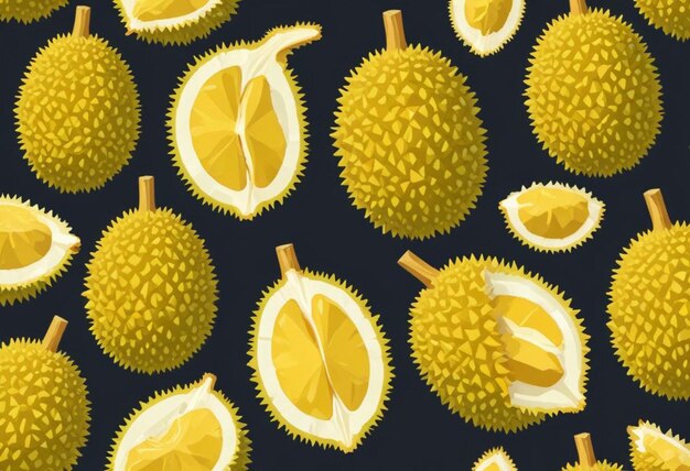 Photo a pattern of figs with a yellow fruit on a dark background