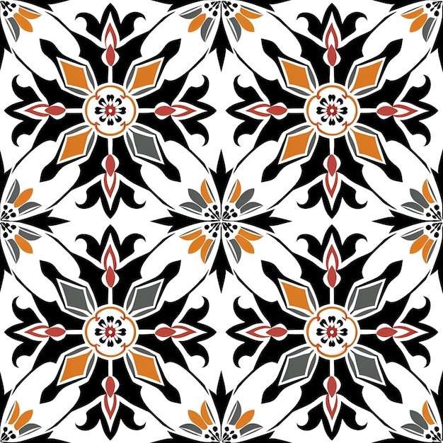 a pattern of flowers and leaves on a white background