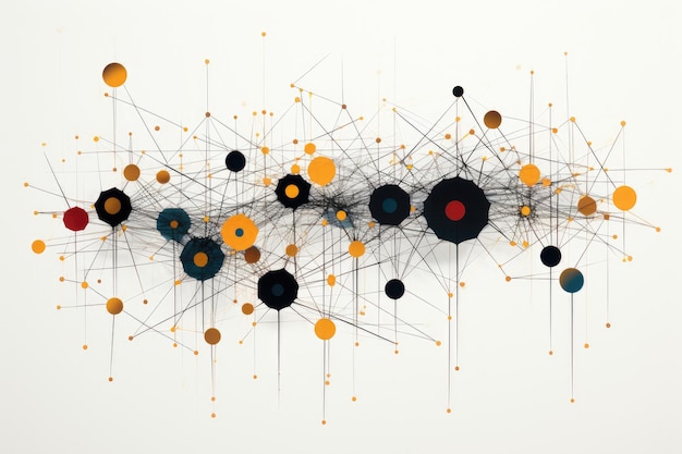 Photo a pattern formed by a group of circles that are interconnected creating a unified network a striking minimalistic representation of cryptocurrency networks ai generated