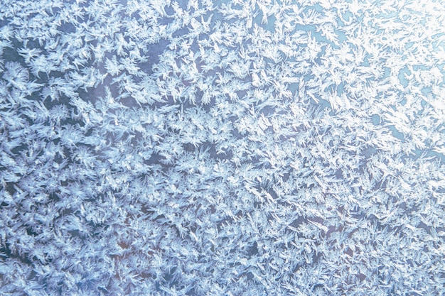 Pattern of frost on the window pane Beauty of nature Frost texture