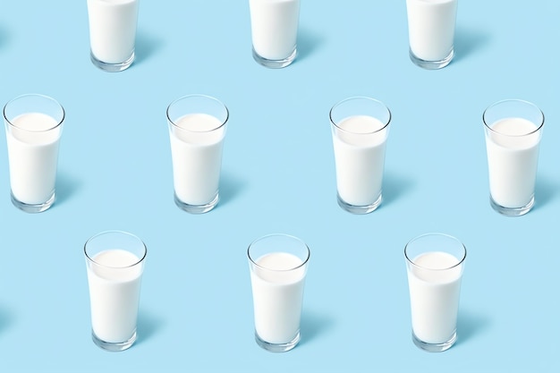 a pattern of glasses of milk