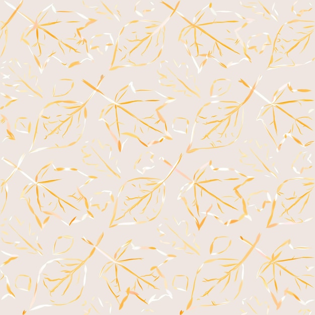 Pattern green leaves on a cream background