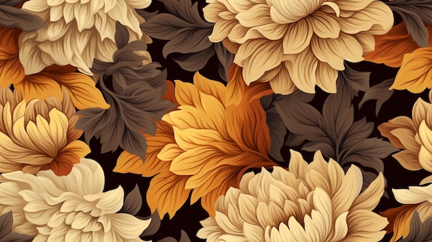 pattern inspired by autumn flowers and foliage