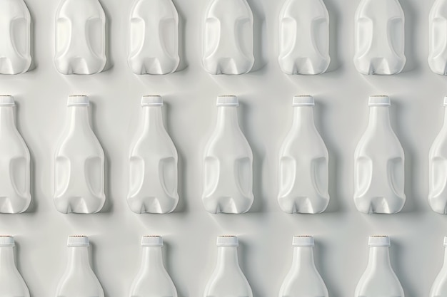 Photo pattern made with white glass bottle of milk