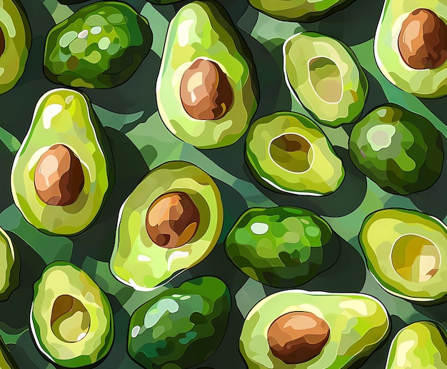 pattern of many avocados a background of avocados with a background of avocados