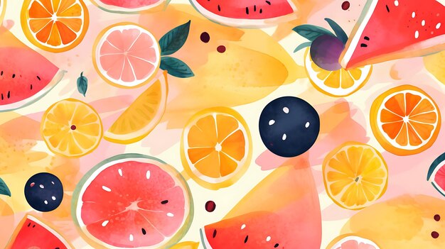 Pattern_of_Plant_2D_Flat_General_Illustration_Pattern_Fruit_Yellow_and_Pink_J_minimalist_decoration_