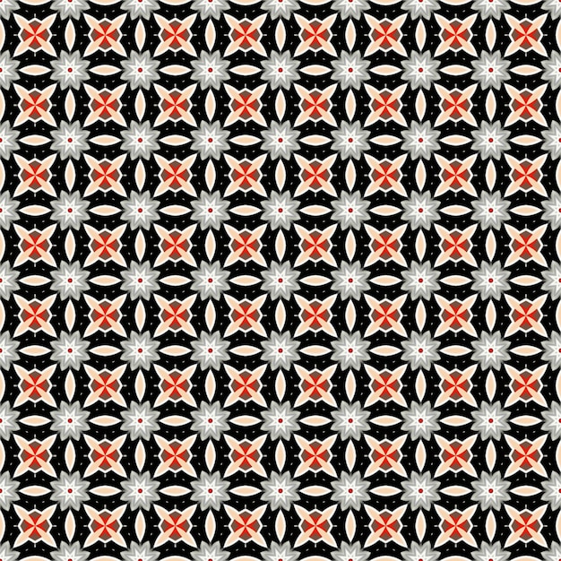 A pattern of orange and white flowers.