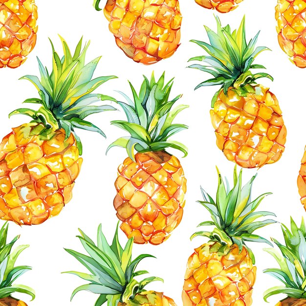 a pattern of pineapples with pineapples on a white background