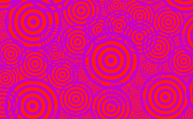 Pattern of purple circles on red background