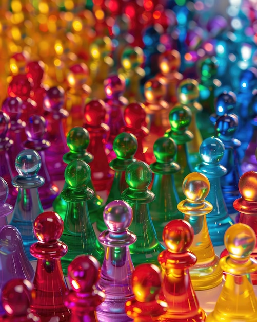 Photo pattern of rainbow pawns