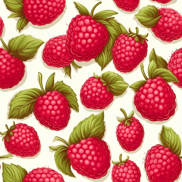 A pattern of raspberries