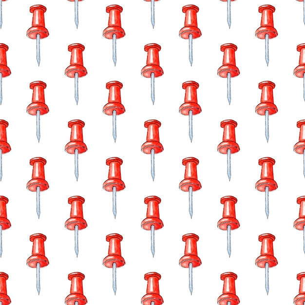 Pattern red push pin watercolor