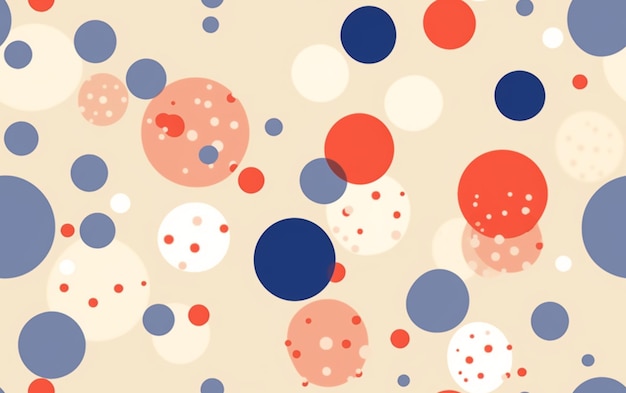 A pattern of red, white and blue circles with the word love on the bottom.