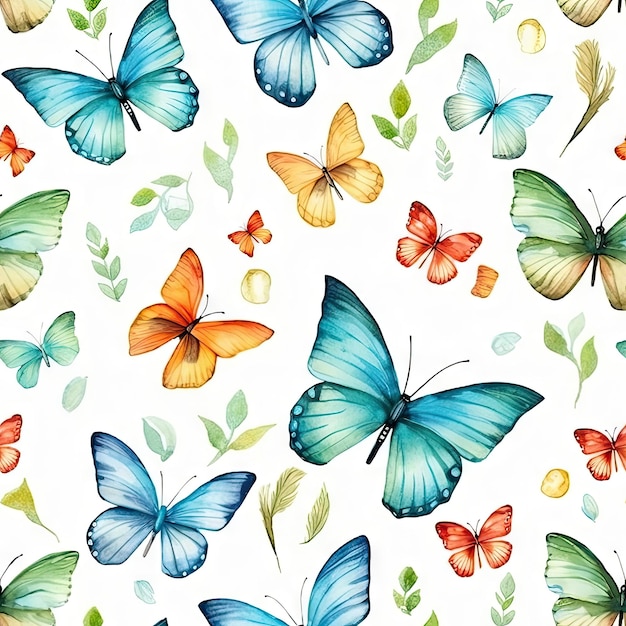 pattern for seamless Watercolor of butterflies