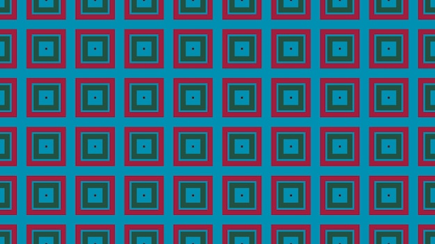 A pattern of squares and squares on a blue background.