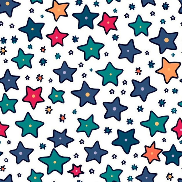 A pattern of stars on a white background.