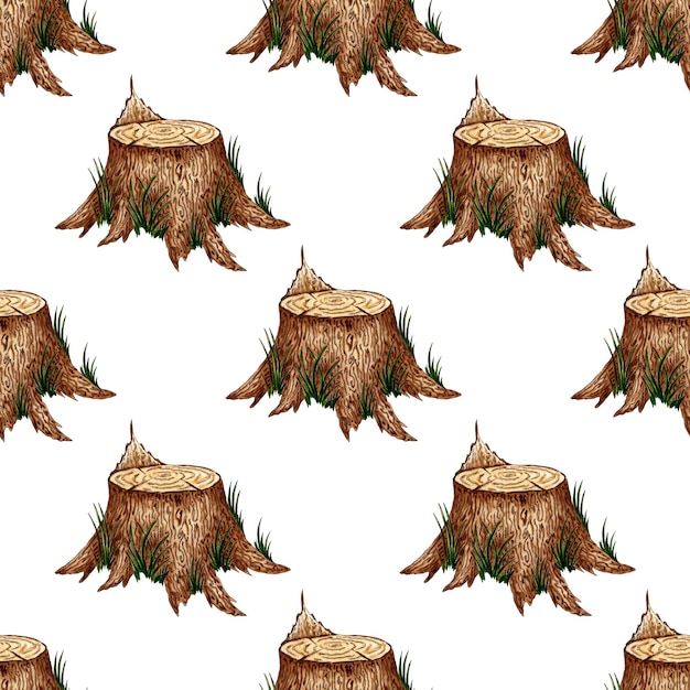 Pattern stump watercolor