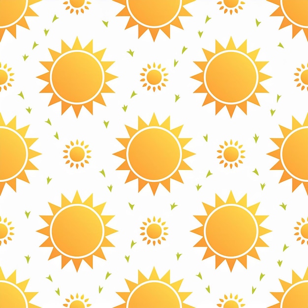 a pattern of sunflowers on a white background