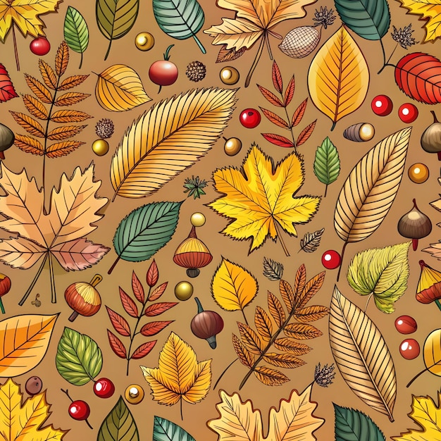 pattern with autumn leaves