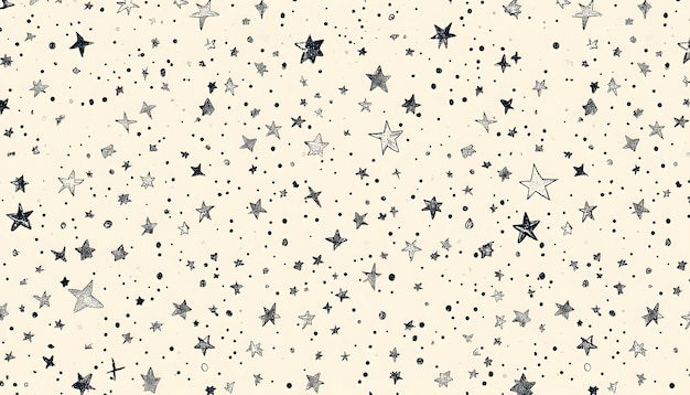 a pattern with black stars and dots