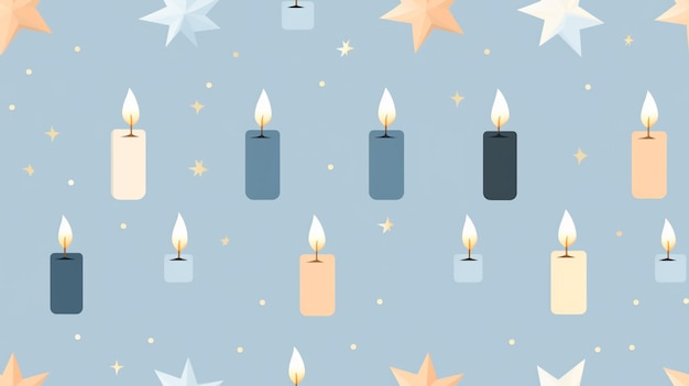 Photo a pattern with candles and stars