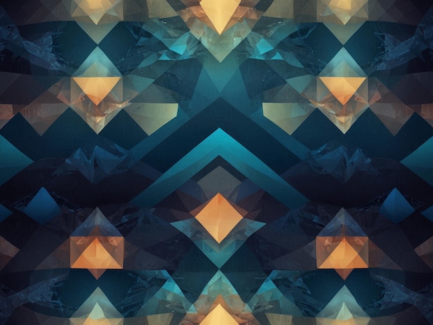 Pattern with geometric elements in blue tones abstract