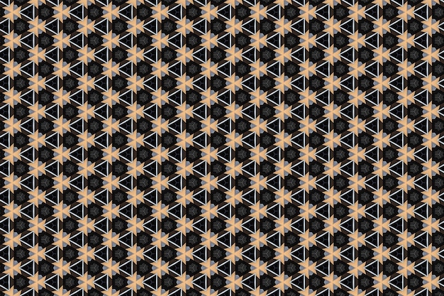 A pattern with a gold star and a black background