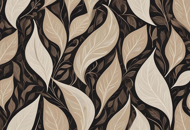 a pattern with leaves and branches