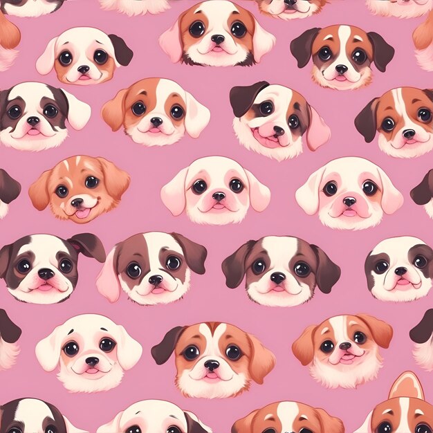 Pattern with multiple dog Generative AI