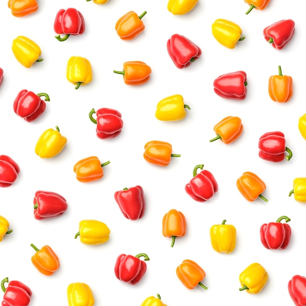 Pattern with peppers. Abstract background. Peppers on the white background