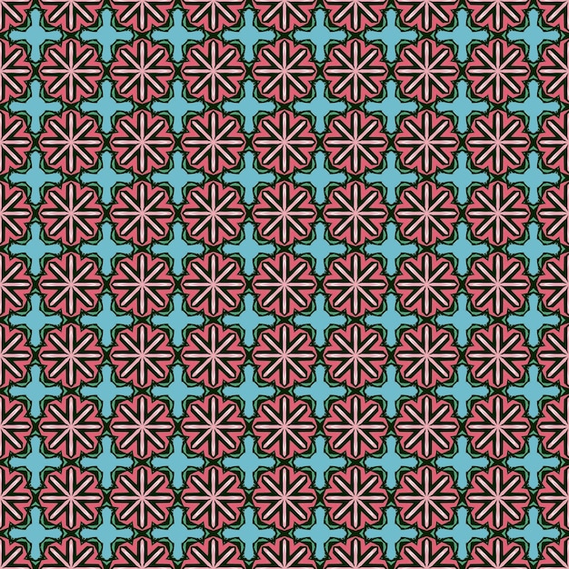 A pattern with a star on a blue background.