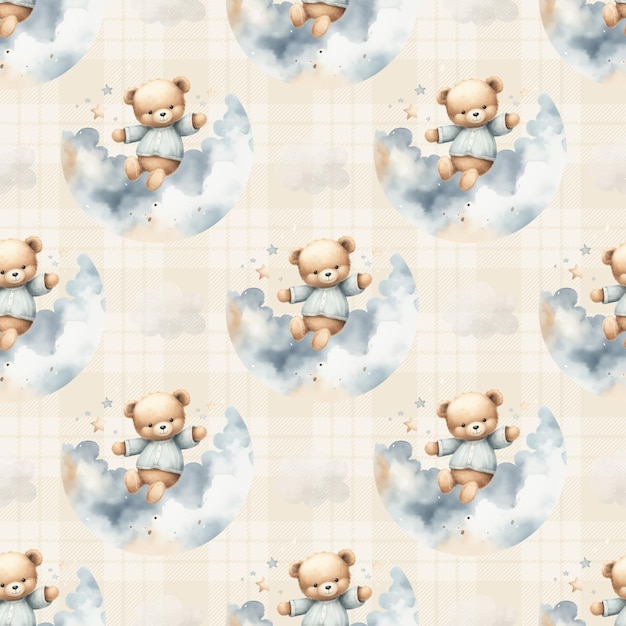 a pattern with a teddy bear on it and a teddy bear on the bottom