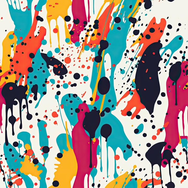 Patterns featuring a mix of abstract splatters and drips