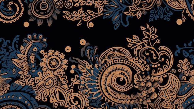 Patterns incorporating elements of traditional henna designs