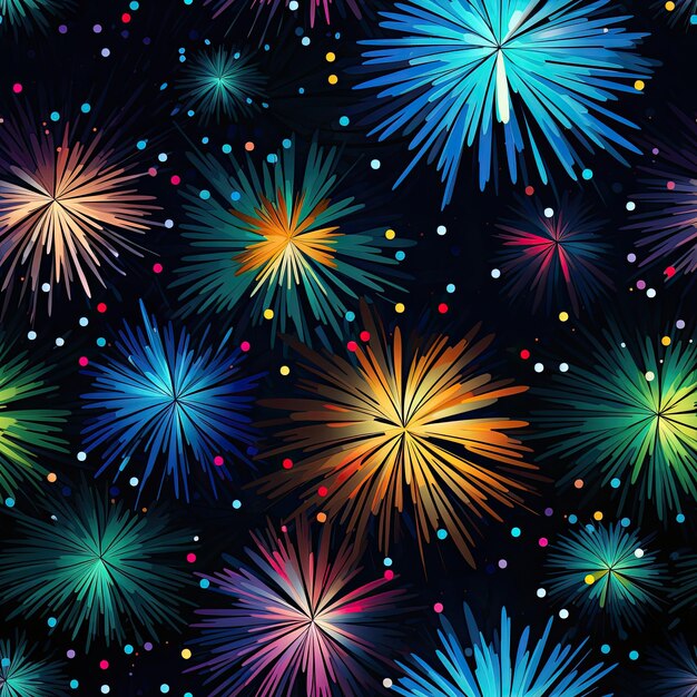 Patterns resembling a burst of fireworks in the night sky