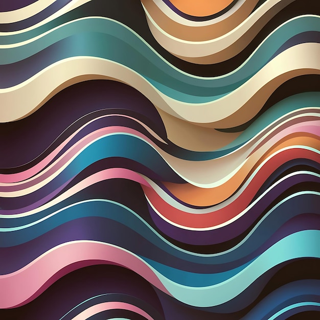 Patterns With Flowing WaveLike Shapes In Pastel Or Vibrant Colors