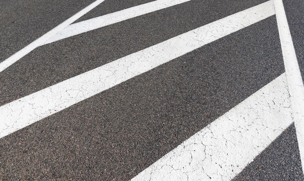 Paved highway with white road markings