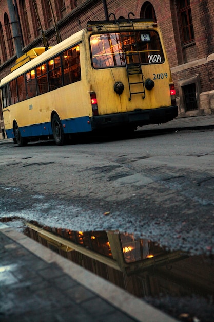 paved street in the Ukrainian city of Chernivtsi