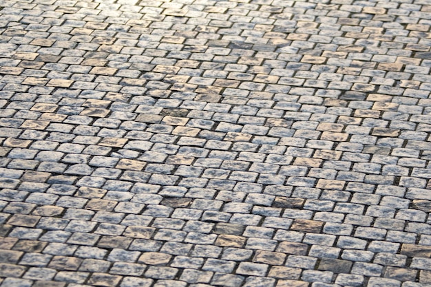 Paving blocks made of small tiles of regular shape