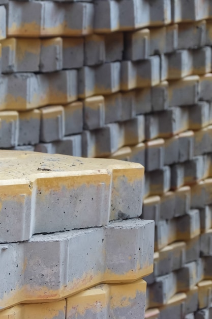 Paving blocks stacked