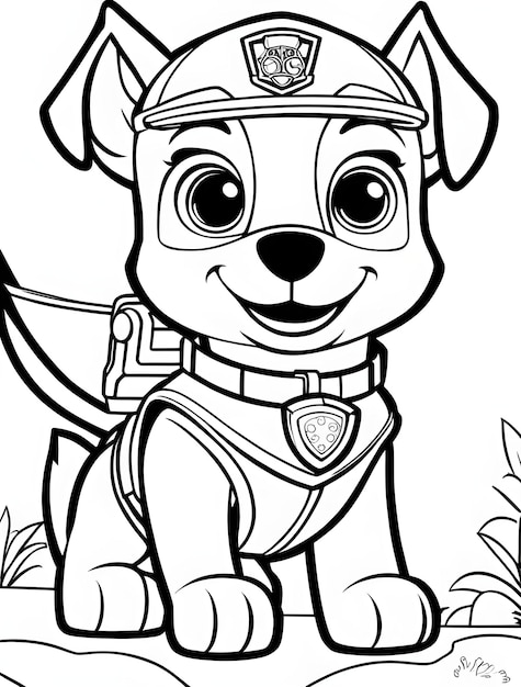 Paw patrol coloring page for kids