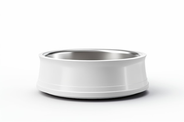 Photo paws and noms cat food bowl elegance isolated on white background