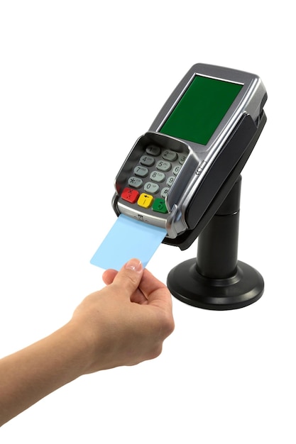 Paying with credit card on pos terminal